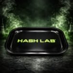 Plateau Métal Hash Lab Noir Brillant 18 x 14 cm – Accessoire Premium