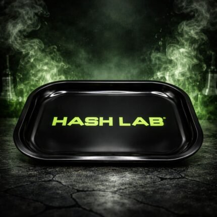 Plateau Métal Hash Lab Noir Brillant 18x14 cm ✨ | Accessoire Premium & Anti-Gaspillage