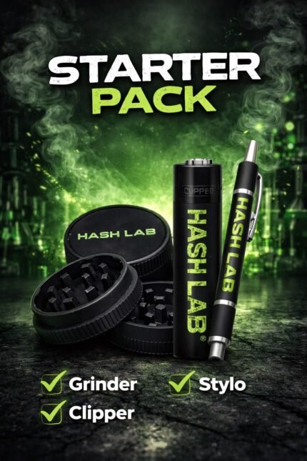 Starter Pack Hash Lab – Kit Accessoires Fumeur Essentiel 🖤💚 | Le Pack Débutant Premium